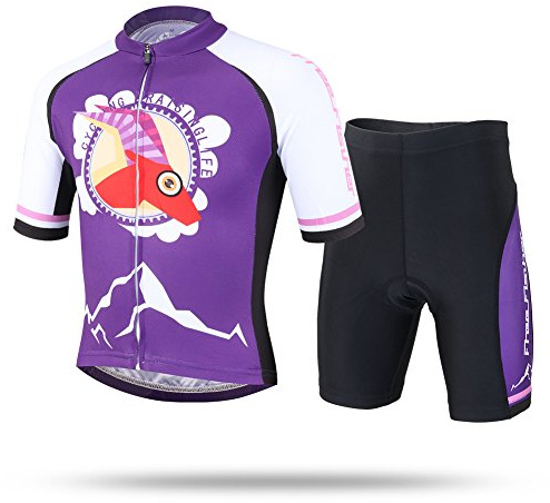 LSERVER Ensemble de Maillot de Cyclisme pour Enfant Gacon Fille, Antelope Violet, 2X (Convient à 11-13 Ans)