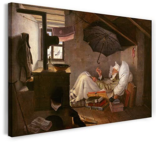 Printed Paintings Leinwand (60x40cm): Carl Spitzweg - Der Arme Poet
