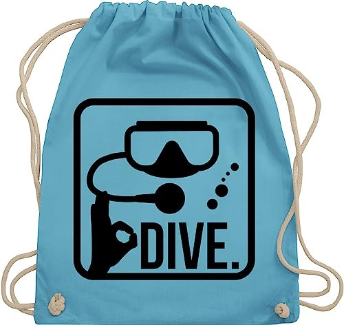 Shirtracer Turnbeutel Rucksack - Dive. - Unisize - Hellblau - Geschenke für Taucher, Schwimmer, Wassersport