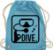 Shirtracer Turnbeutel Rucksack - Dive. - Unisize - Hellblau - Geschenke für Taucher, Schwimmer, Wassersport