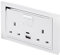 RETROTOUCH, Crystal, 3.1A USBC & 13A DP, Double Plug Socket, Switched, White Chrome Trim