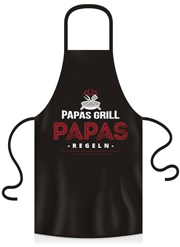 YORA Grillschürze für Männer Vatertagsgeschenk - Kochschürze lustig [inkl. Urkunde] - lustige Geschenke zum Vatertag - Geschenkideen Opa & Papa - Leute (Papas Grill)