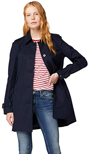 Tommy Hilfiger Damen Jacke Heritage Single Breasted Trench Übergangsjacke, Blau (Midnight), 3XL