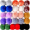 BQTQ 26 Stück Pompon Kunstfell Kaninchenfell Fellbommel für Damen und Mädchen Tasche Mützen Anhängern Dekoration, 13 Farben