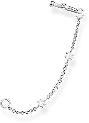Thomas Sabo Einzel Ohrklemme weiße Steine silber 925 Sterling Silber EC0021-051-14