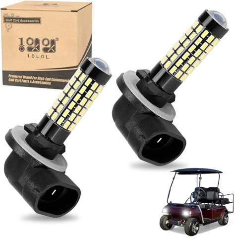10L0L 881 Golf Cart Head Light Bulb for EZGO, Club Car DS & Precedent, Headlight or Fog Light Replacement Bulb, Pack of 2