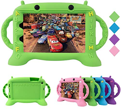 CHIN FAI Kids Coque pour Samsung Galaxy Tab A 8.0 2019 T290 T295, antichoc en silicone poignée support Housse de protection pour Galaxy Tab A 8.0 pouces 2019 sans S Pen Version (Vert)