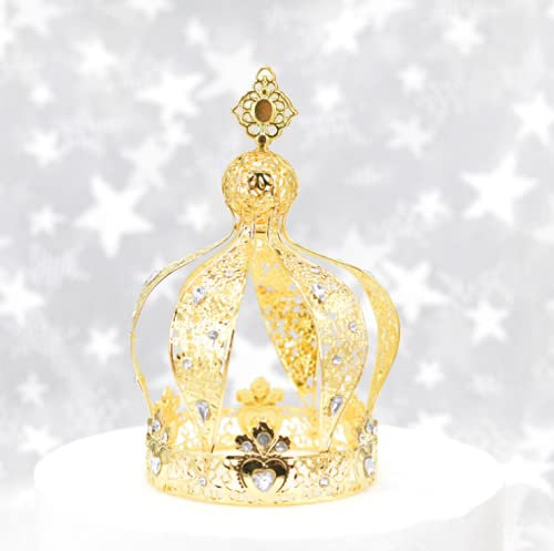 JORCEDI Crown Creative Metal Cake Topper Accessory For Birthday Party, Wedding, Baby Shower Gold