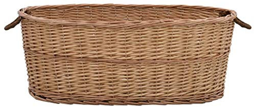 Gawany Holzkorb mit Trageriemen Brennholz-Rucksack Brennholzhalters Weide-Rucksack Kaminholzkorb Aufbewahrungskorb Brennholzkorb Wäschekorb Gemüseaufbewahrungskorb 88 x 57 x 34 cm Natur Weide