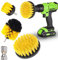 Retoo Brosse Nettoyage Perceuse, Dimensions du Diamètre 4,5, 8,5, 10 Cm, pour Jantes, Le Rembourrage, Baignoire, Cuisine, Brosse De Voiture, Brosse De Nettoyage De Voiture, Couleur Noir-Jaune