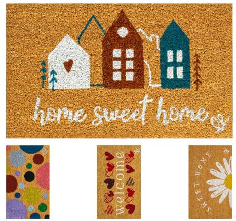 OLIVO.shop | FANTASY 12 Zerbino ingresso casa, tappeto ingresso interno, zerbino ingresso esterno, zerbino in fibra di cocco naturale con stampe colorate 30x50 cm (HOME)