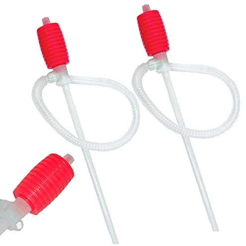 Handpumpe Umfülllpumpe Ölpumpe Absaugpumpe mit Siphon,Suuwwn Universal Benzinpumpe Hand Kraftstoff Umfüllpumpe Öl Absaugpumpe Siphon Pumpe für Benzin Auto Wasser Öl Flüssigkeit 2pcs