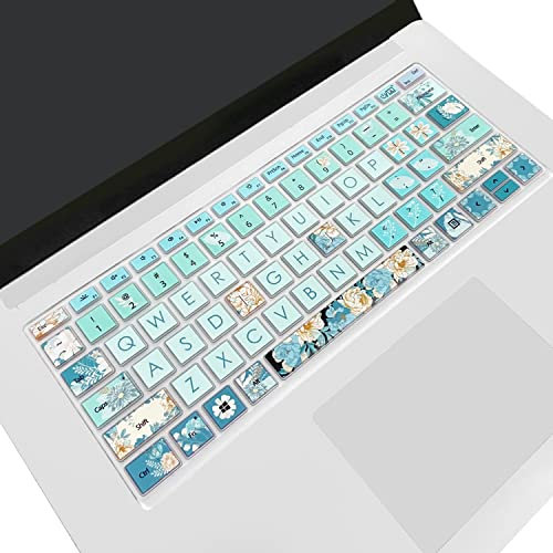 WSLUCKO Keyboard Cover Skin for Microsoft Surface Laptop 3/4/5 13.5 & 15 Inch, Surface Laptop Studio/Studio 2 14.4, Peony