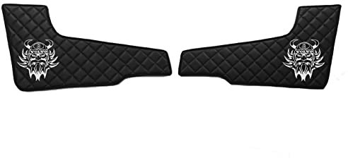 KRAM-TRUCK Seitenteile an der Tür gesteppt 2 Stück, Kompatibel mit Volvo FH4 2013, Schwarz, Klettbefestigung, Kunstleder auf Schwamm 1 cm, Hygienezertifikat, Logo-Stickerei