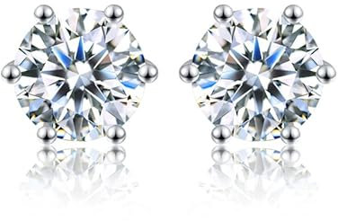 ✦ Hochzeitsgeschenk ✦Springlight S925 Sterling Silber Moissanite Ohrstecker 0,5 ct/1 ct D Farbe VVS1 Klarheits Runde Moissanit-Diamant Ohrringe Geschenke für Frauen. (0.5CT(5.2MM)/Pair)