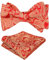 Alizeal Herren Retro Paisley Selbst Fliege und Taschentuch Set, Rot Gold