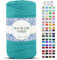 Uiopa Makramee Garn 4mm x 200m Natürliche Baumwollkordel Baumwollseil Baumwollgarn Baumwollschnur, Macrame Cord 4mm für DIY Basteln Stricken Wandbehang Pflanze Aufhänger Boho Deko (Pfauenblau)