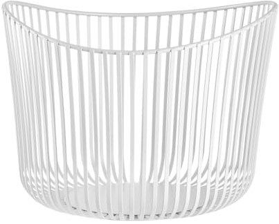 blomus Aufbewahrungskorb -MODO- | Weiß | 32L x 32B x 23H cm | Gitterkorb | Dekokorb aus Edelstahl