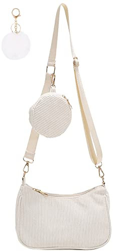 Retro Umhängetasche Tasche,90er Jahre Umhängetasche Damen,Tasche Damen Tasche Kleine Segeltuchtasche y2k Fashion Kleine Handtaschen für Frauen (Beige)