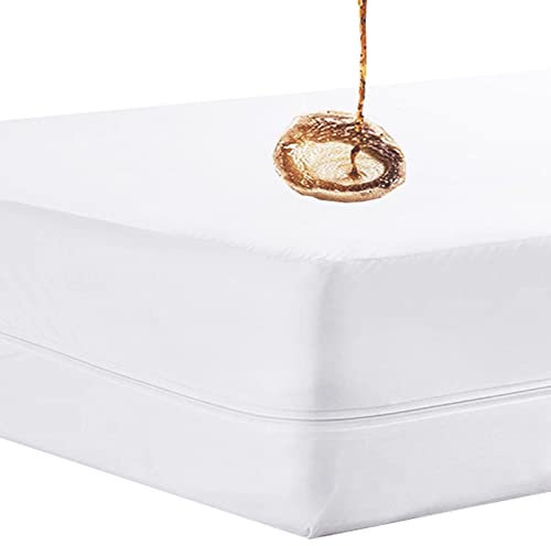 Coprimaterasso impermeabile con cerniera, super king size, con cerniera, morbido, lavabile, traspirante, profondità 30 cm (180 x 200 cm)