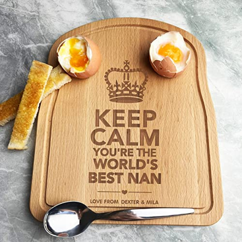 World's Best Nan Personalised Gift Eggs & Toast Soldiers Breakfast Board