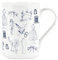Purely Home Vintage Hobbies Range - Sewing Themed Mug - Fine Bone China Style White Mug Coffee/Tea Gift