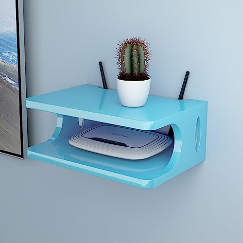 JTBDWOSK Regale Ablagen Set-Top-Box Regal TV-Wandschrank Wohnzimmer Wandregal Wand Schlafzimmer Partition Router Aufbewahrungsbox,Blau