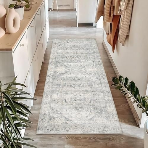 Homcomodar Alfombra Vinilica Pasillo 60x150cm Alfombras De Pasillo Largas Modernas Alfombra Entrada del Salón Lavable Antideslizante Alfombras De Habitacion