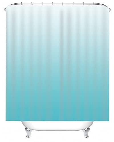Skcess Duschvorhang Eckdusche Farbverlauf Blau, Polyester Duschvorhang Wasserdicht Farbverlauf Blau Anti Schimmel Duschvorhang 165x200CM