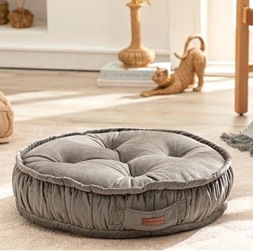 ENGLISH HOME Bodenkissen Rund, Groß Sitzkissen Boden, Dekorative Maschinenwaschbar Sitzerhöhung, Weich Dicker Stuhlkissen, Meditationskissen, Yogakissen, Haustierbett, 57 cm, Anthrazit