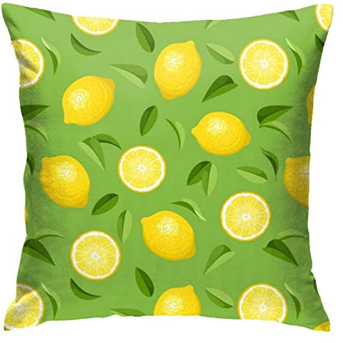 Wurfkissenbezug Zitronengelb 45X45Cm Sofakissenbezug Modern Kissen Fall Süße Kissenhülle Für Patio Balkon Bauernhaus