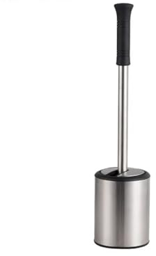 Premium Flip- Top Toilet Brush and Holder with Solid Handle and Durable Bristles for Hygenic Bathroom Cleaning, 1 Pack - Available in White, Black or Stainless Steel (stainless steel)