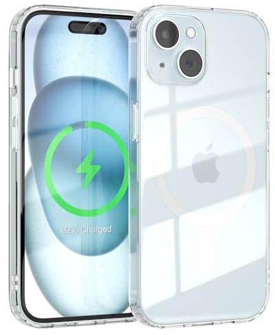 EAZY CASE Crystal TPU Hülle kompatibel mit iPhone 15 kompatibel mit Qi-Charging, Silikon mit Kameraschutz, Slimcover, Handyhülle, Silikonhülle, Backcover, Durchsichtig, Transparent