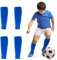 2 Pairs Football Sock Sleeves, Soccer Shin Guards Sleeves, Team Leg Sock Cut Socks for Football Games Beginner (Blue Kids)