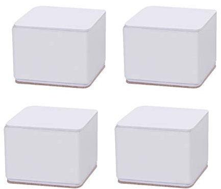 Möbelbeine, Bettschränke, Erhöhungen, Metall, quadratisch, Tischbeine, Möbelfüße, Ersatzmöbel, Erhöhungen, Beine, Couchbeine, Sofa, Schreibtischbeine, 4 Stück (weiß, 5,2 cm)/5,2 cm, weiß Made in China