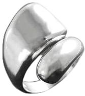 Modern Open Ring, Sterling Silver, Bypass Crossing Ring, Designer Ring, Drop Ring, Adjustable Ring, Minimalist Ring, Unique Ring, Woman Gift (Ring size: 6, Gift Wrapping: Free)