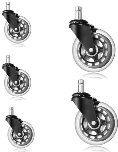 4er Set Rollensatz, Räder Lenkrollen Mit Bremse Leise, Möbelrollen Ersatzrolle Freilaufend Rollen Mit Hülsenstiften, für Trolleys Kinderbett Stubenwagen Blumenständern Möbel (Size : 3 in Pole Pushers