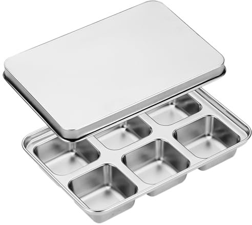 ABOOFAN Moule À Glaçons Inoxydable Avec Couvercle Bac À Glaçons Pratique Pour Cocktails Et Boissons Fraîches