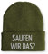 tshirtladen Saufen wir das? Spruchmütze Strickmütze Wintermütze lustige Beanie mit Stick OneSize Mütze, Farbe: Olive