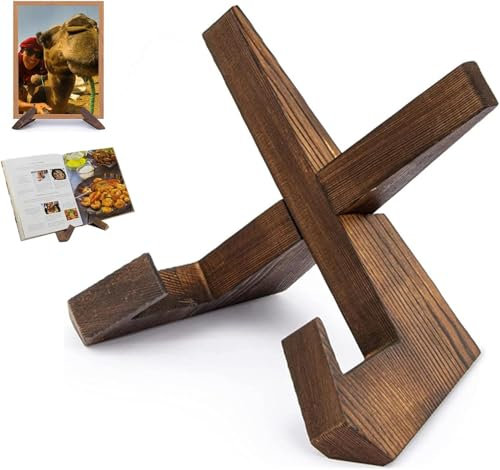 SHSHbuy Chevalet Support Presentoir Porte Assiette,Support Assiette Decorative Multifonction,Support Tablette Bois pour Afficher des Disques Livres Peintures Décoratives Cadre Photo