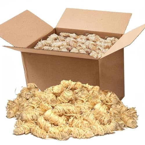 EcoXFire Öko-Anzündwolle Anzünder Öko Holzwolle Anzündwolle Kaminanzünder Bioanzünder Holzanzünder Grillanzünder 10 kg