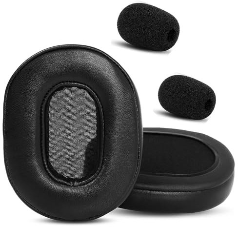 DowiTech Schafsleder Ersatz-Ohrpolster Kissen Kompatibel mit Roccat Khan Aimo 7.1 Surround Gaming Headset Ohrpolster mit besonders haltbarem Schafsleder und Memory-Schaum