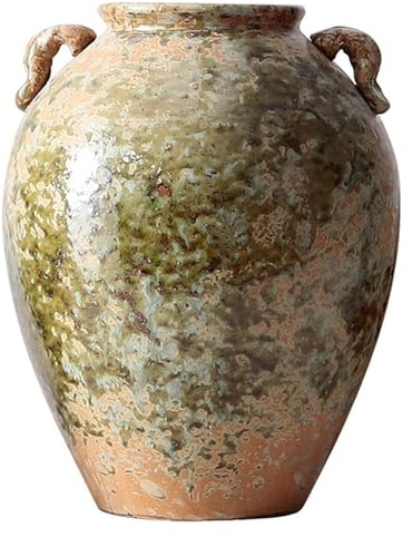 Vase Farmhouse Style Ceramic Vase, Amphora Vase Decor Vase Handmade Vases for Living Room Garden Dining Table