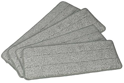 vhbw 4X Wischbezug kompatibel mit Clean Maxx 09996 Wischmopp - Ersatzkopf, Polyester Grau Weiß