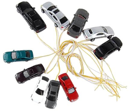 MagiDeal 10 Stück Modellautos im Maßstab HO, Mini-Autos, Filmrequisiten, Sandkasten, Eisenbahnlandschaft, bemalte Autos, Dioramen für 1/150 1/100 Ornamente