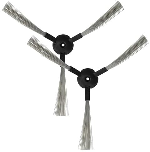 vhbw 2x Brosse latérale compatible avec H.Koenig SWR28, SWR22 robot aspirateur - Lot de brosses, gris/noir