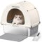 MeoWant Caja de Arena para Gatos de Acero Inoxidable, Arenero Gatos XXL con Pala y Estera de Doble Capa, Extraíble Inodoro Cerrado en Forma de U, Funda de Tela Oxford