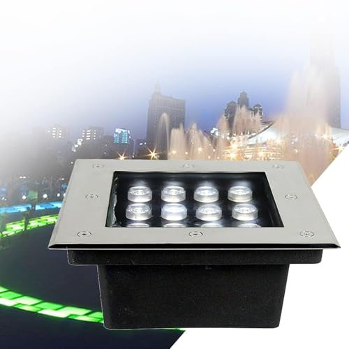 Luces LED Para Paisajes En El Suelo - Luces LED Enterrada Para Exteriores Cuadradas, Luz LED Empotrada Para Exteriores, Foco LED Impermeable IP66, Para Terrazas, Jardines, Caminos De Piscinas(Green,24
