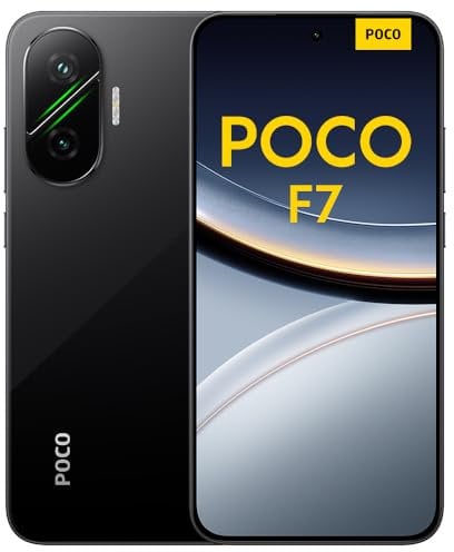 POCO F7 Smartphone, 12+256GB, Black, Flagship Snapdragon® 8s Gen 4, 6500mAh battery, 50MP Sony camera with OIS, 6.83 1.5K 120Hz AMOLED display (No power adapter included)