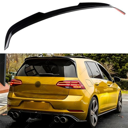 Heckspoiler, Heckspoiler Lippe V.2 für VW Golf 7 GTI GTD R-Line R Maxton Design 2012-2020, Schwarz Glanz